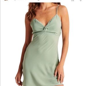 Abercrombie Mint green twist tie mini dress